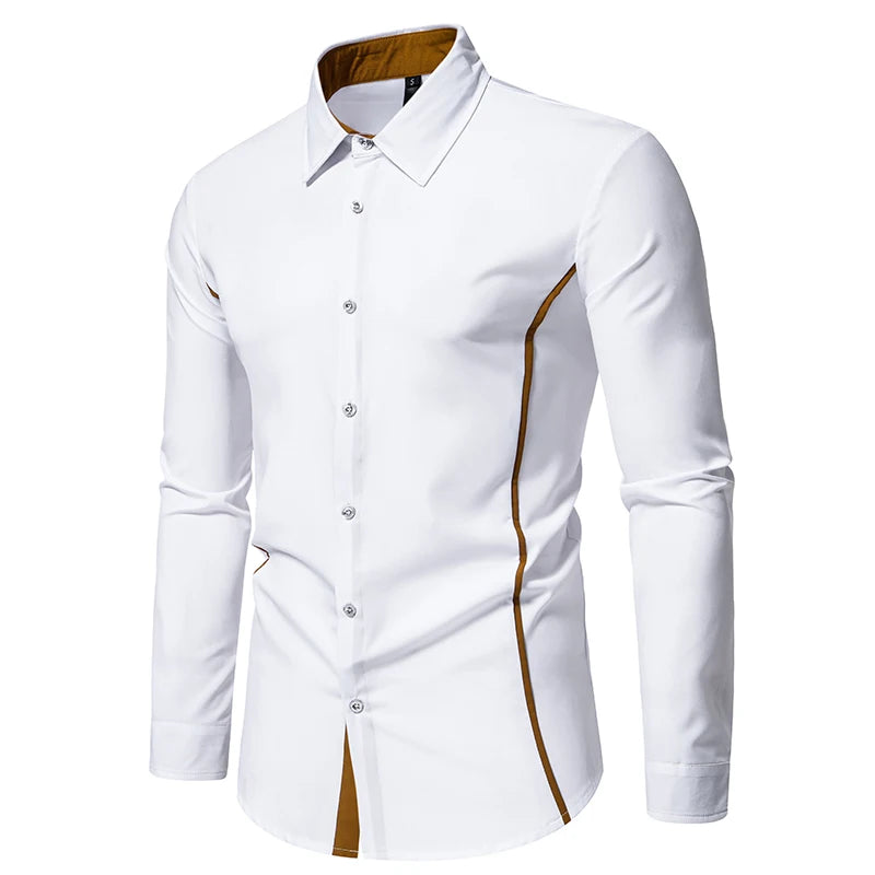 Men Shirts Europe Size New Arrivals Slim Fit Male Shirt Solid Long Sleeve British Style Cotton Men's Shirt Office