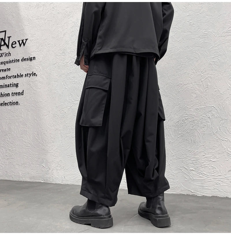 2024 Streetwear Men Harem Pants Men High Street Black Wide-Leg Trousers Hip Hop Jogging Pants Male Cargo Pants Oversized 5Xl 6Xl