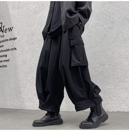 2024 Streetwear Men Harem Pants Men High Street Black Wide-Leg Trousers Hip Hop Jogging Pants Male Cargo Pants Oversized 5Xl 6Xl