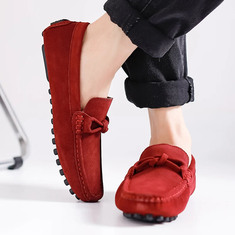 British Style Fashionable Red High-end Banquet Dress Shoes Men's Commuting Driving Work Loafer for Men's  Anti Slip Shoes