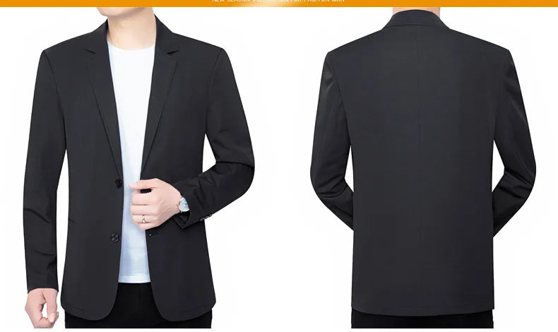 New Summer Man Mesh Thin Blazers Jackets Solid Business Casual Suits Coats Fashion Male Quick Drying Blazers Men's Clothing 4XL