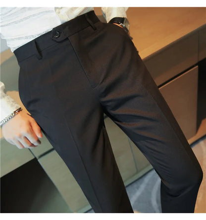 2023 Autumn New Solid Straight Casual Pant High Quality Fashion Simplicity Men Suit Pants Formal Business Office Social Trousers