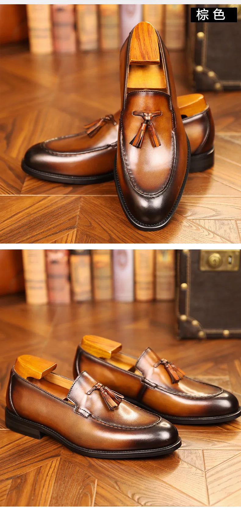 Luxury Slip On Dress Shoes Men Genuine Leather Italian Loafer Shoes For Men Black Brown Brand Formal Oxford Men Casual Shoes