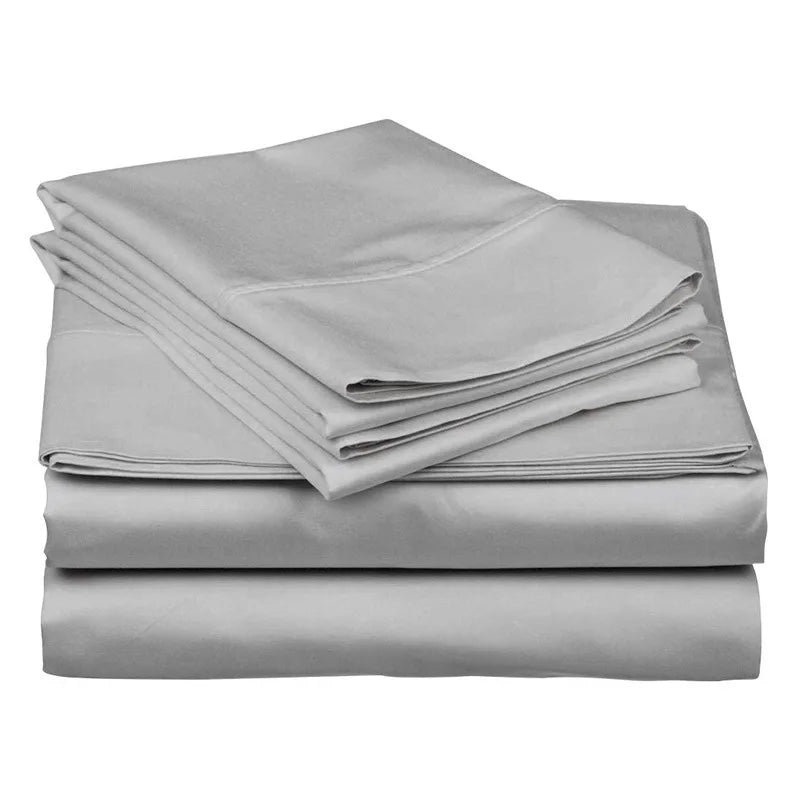 Luxury 1000TC Egyptian Cotton Bed Sheet Set 4/6pcs Bedding Sheet Soild Color Flat Fitted Bedsheet with Pillowcase Soft Easy Care