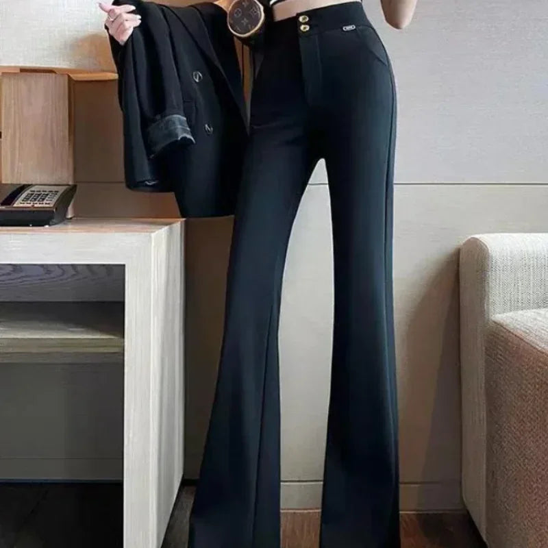 Pants for Women Long Woman Trousers Slacks High Waist Trends 2025 90s Elastic Quality G Korean Fashion New In Classic Casual Xxl