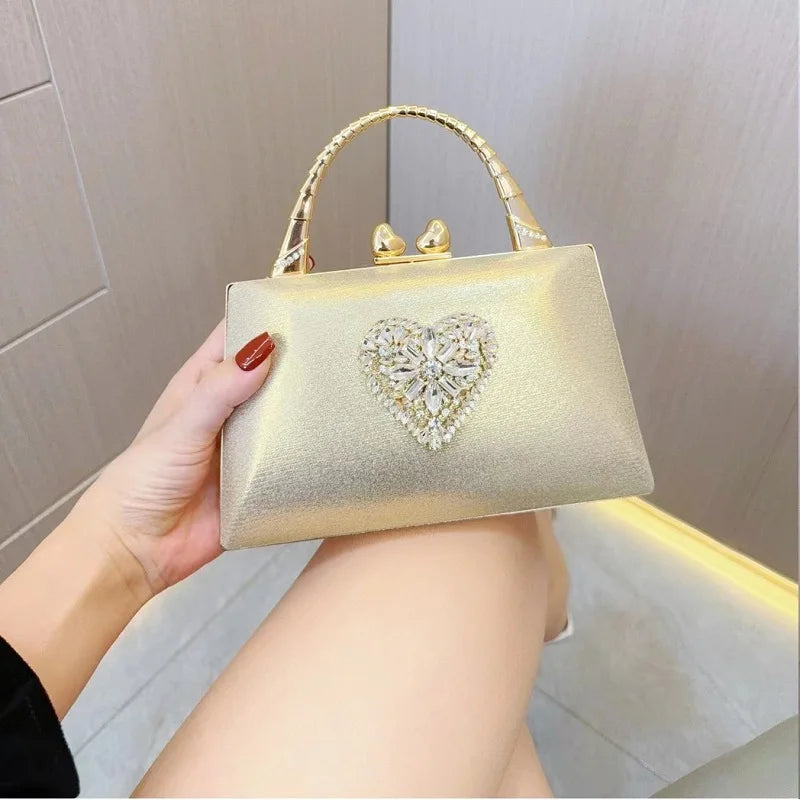 Women's Dinner Wedding Bag Studded Diamond Shoulder Crossbody Sequin Clutch Bag