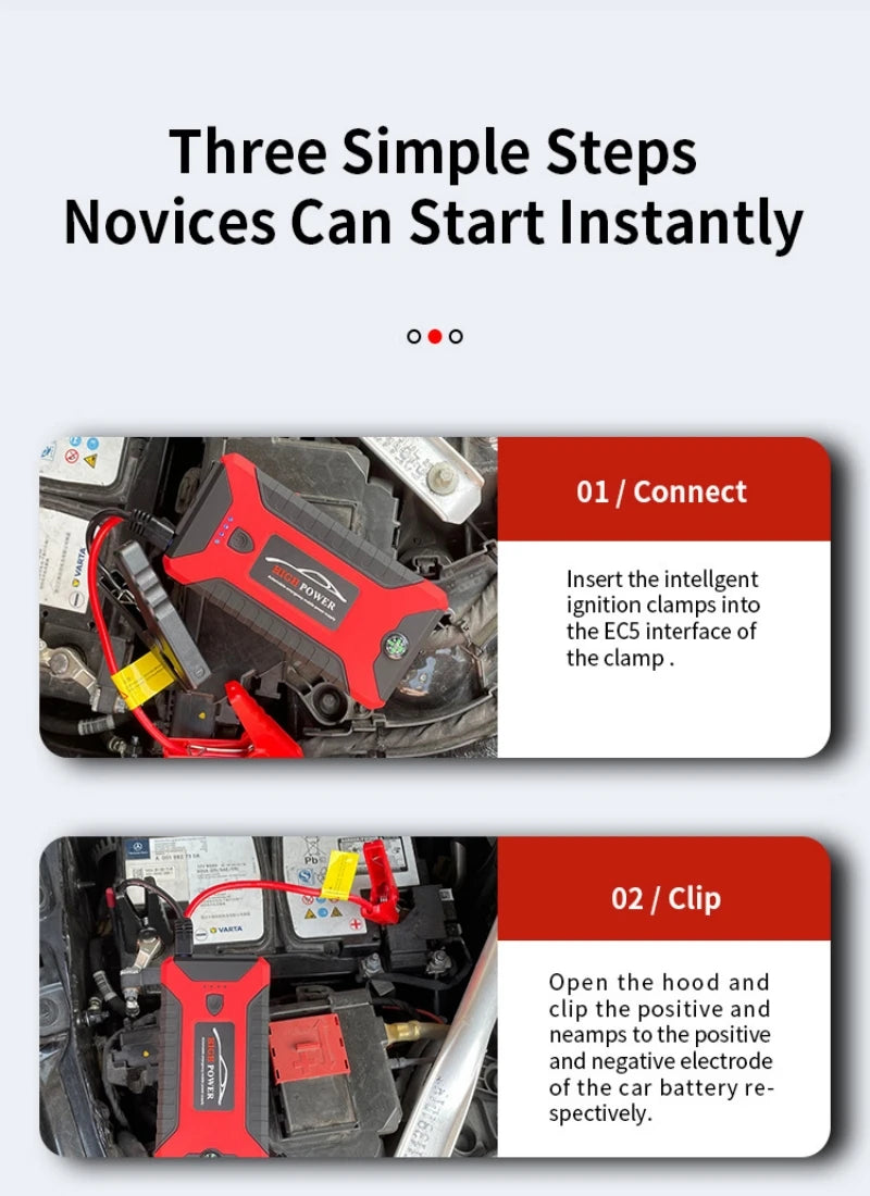 Démarreur de saut de voiture Portable, batterie externe 99800mAh, chargeur de démarrage d'urgence 600A 12V pour batterie Booster de voiture, dispositif de démarrage rapide