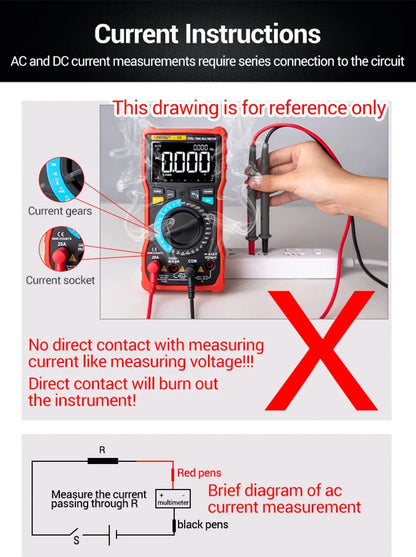 ANENG 612 Smart Digital Multimeters AC/DC Current Voltage Capacitance Professional Measurement Multimetro Test Tools