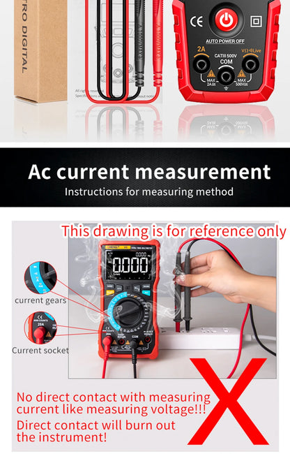 ANENG M107 Profesional Digital Multimeter 4000 Counts Auto Tester Digital Multimetre Testeur Electrique Mini Multímetro Test