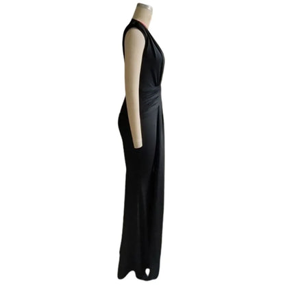 Elegant Women Evening Maxi Dress Sleeveless Deep V-neck Bandage Bodycon Gown Summer Fashion Sexy Lady Long Dresses