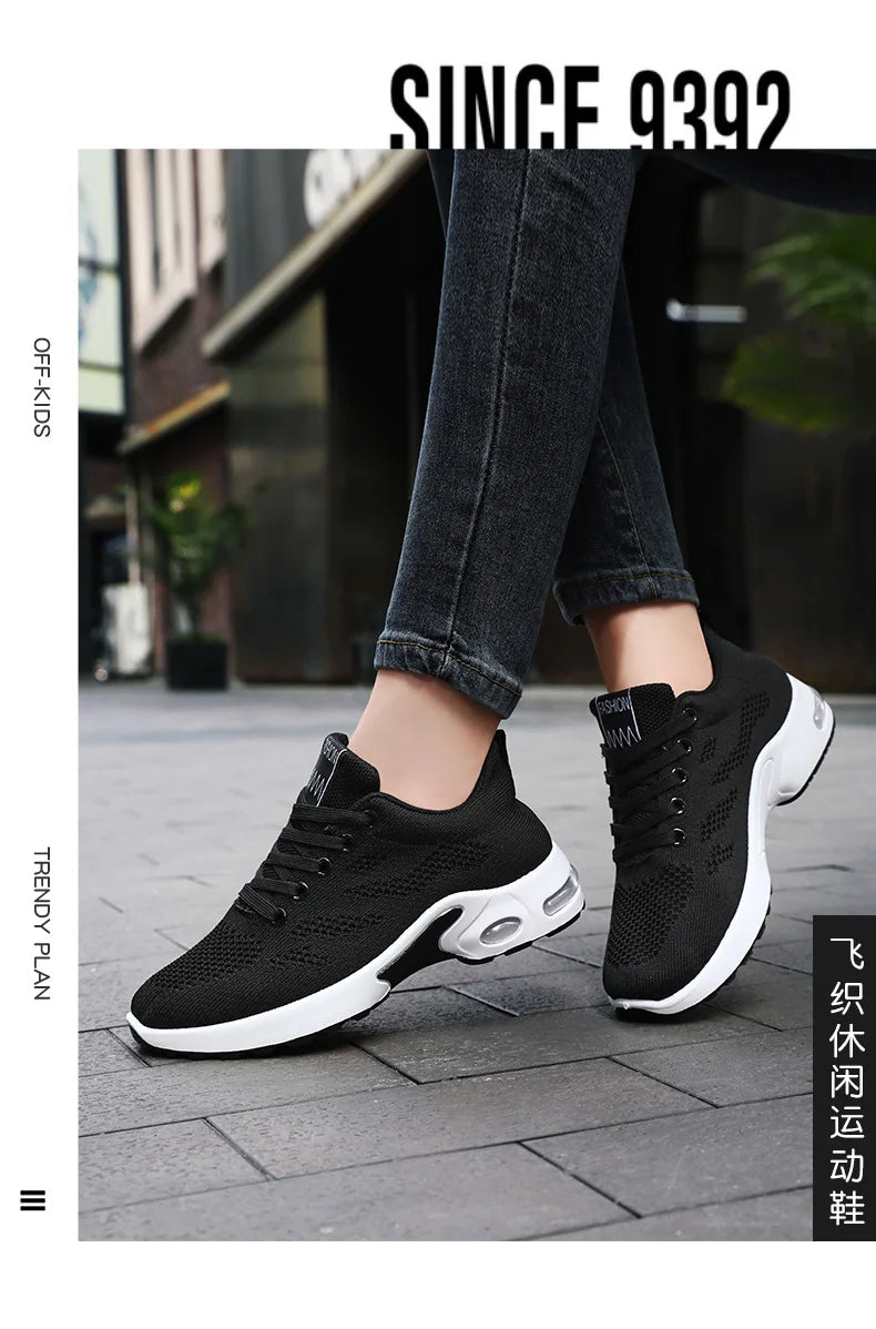 2025 New Style Women's Shoes Korean Style Casual Air Cushion Breathable Soft Bottom Sports Shoes for Women