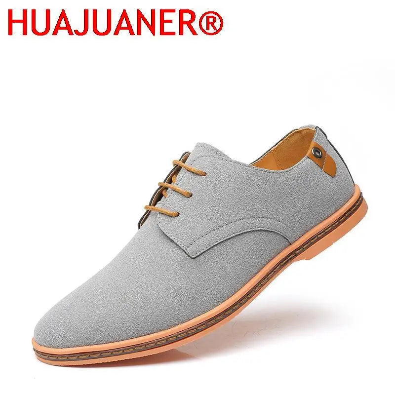 2023 Spring Suede Leather Men Shoes Oxford Casual Shoes Classic Sneakers Comfortable Footwear Dress Shoes Large Size Flats