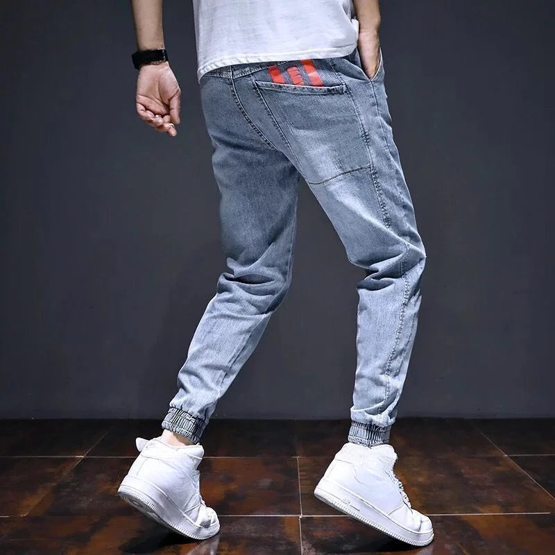 Man Cowboy Pants Harem Stretch Trousers Cargo Elastic Men's Jeans Buggy Classic Summer 2024 Trend High Quality Original Stylish