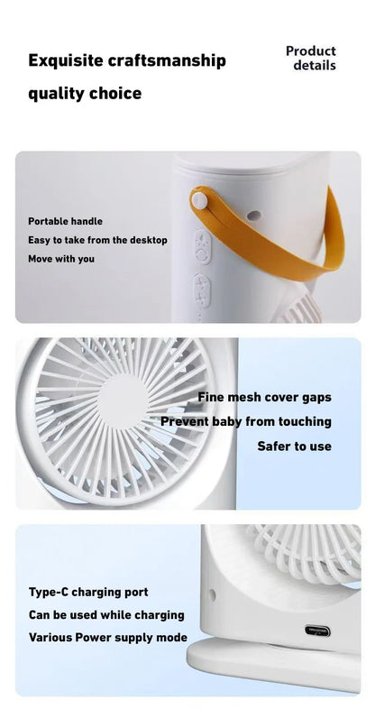 New Spray Air Conditioning Fan Dual Head Refrigeration Fan Household Portable Cooling Fandesktop Mini Electric Fan With Light