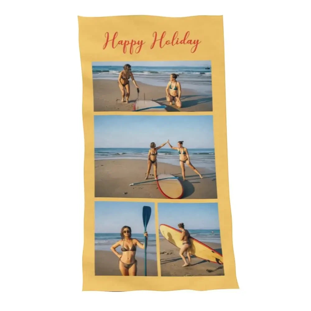 Custom Beach Towel with Photos Personalized Picture Bath Pool Towel Customized Gifts for Boys Girls Teens Birthday Father's Day