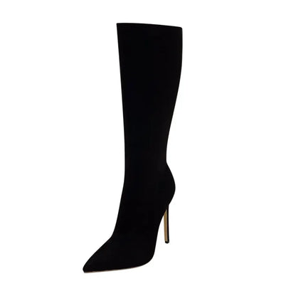 EilyKen Street Style Pointed Toe Women Knee High Boots Sexy Thin High Heels Shoes Autumn Winter Nightclub Prom Pumps