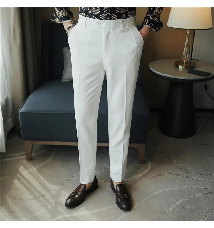 2023 Autumn New Solid Straight Casual Pant High Quality Fashion Simplicity Men Suit Pants Formal Business Office Social Trousers