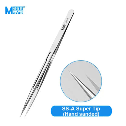 MaAnt SS-A SS-A1 SS-J Stainless Steel Tweezers for Phone Repair Universal Non-magnetic High Precision Jump Wire Clips