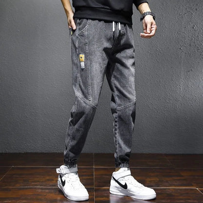 Cargo Jeans Men Denim Jogger Pants Baggy Jean Trousers Male Wide Leg Jeans New Streetwear Straight Baggy Elastic Waist Denim Pan