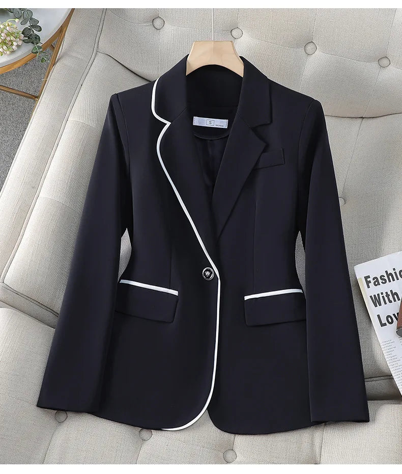 Luxury White Women's Blazer Women's Slim Suit Fashion Temperament Formal Suit Elegant Workwear Western-style Suit Jacket