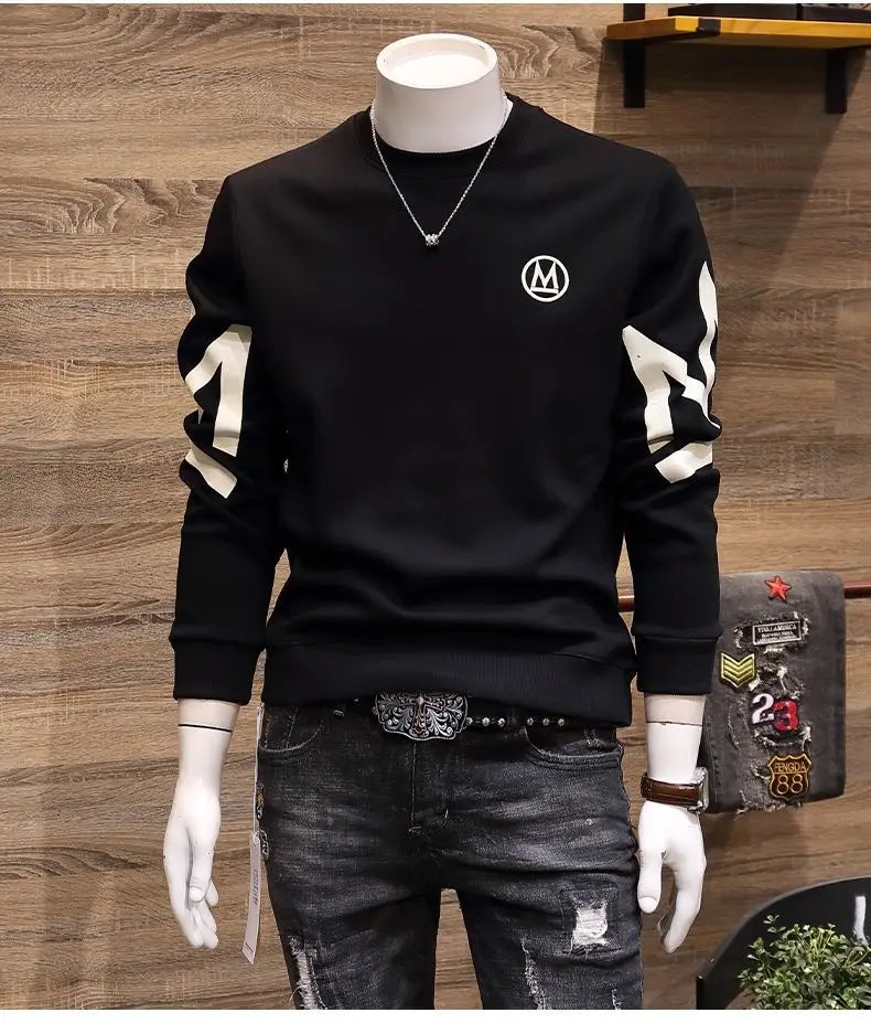 Fashion O-Neck Spliced Casual Printed Letter Sweatshirts Men's Clothing 2024 Spring New Loose All-match Tops Korean Sweatshirts