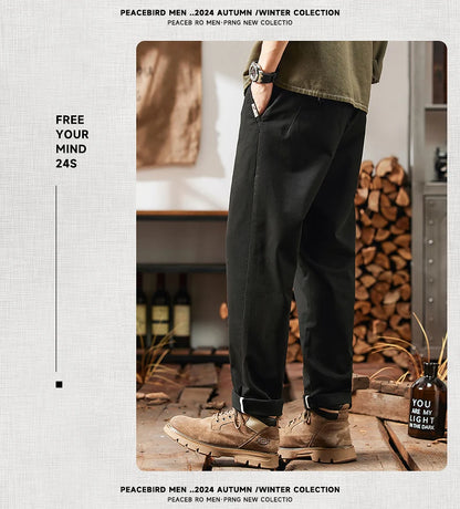 HIQOR Men Elastic Waist Cargo Pants New In Man Cotton Casual Pants Male Workwear Hombre Straight Trousers Male Big Size 28-38