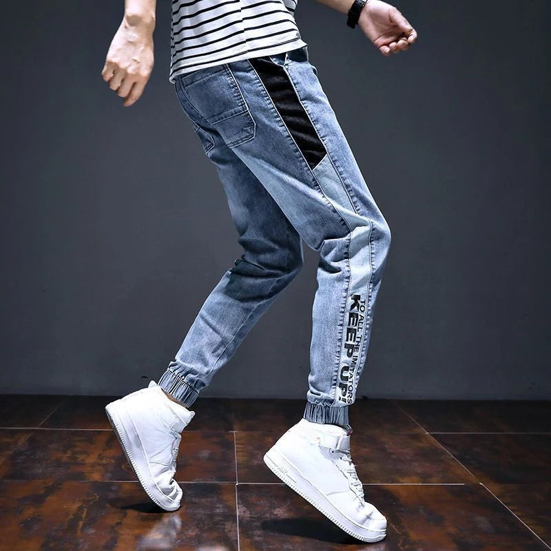 Man Cowboy Pants Harem Stretch Trousers Cargo Elastic Men's Jeans Buggy Classic Summer 2024 Trend High Quality Original Stylish