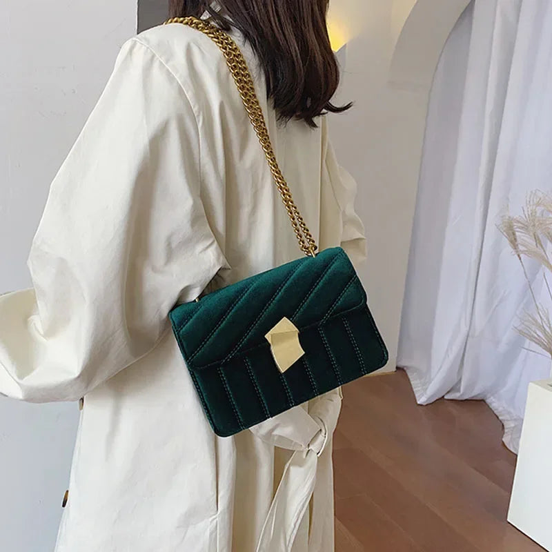 Luxury Women Handbag High Quality Velvet Mini Small Shoulder Bag Party Evening Clutch Fashion Flap Crossbody Tote Female Packag