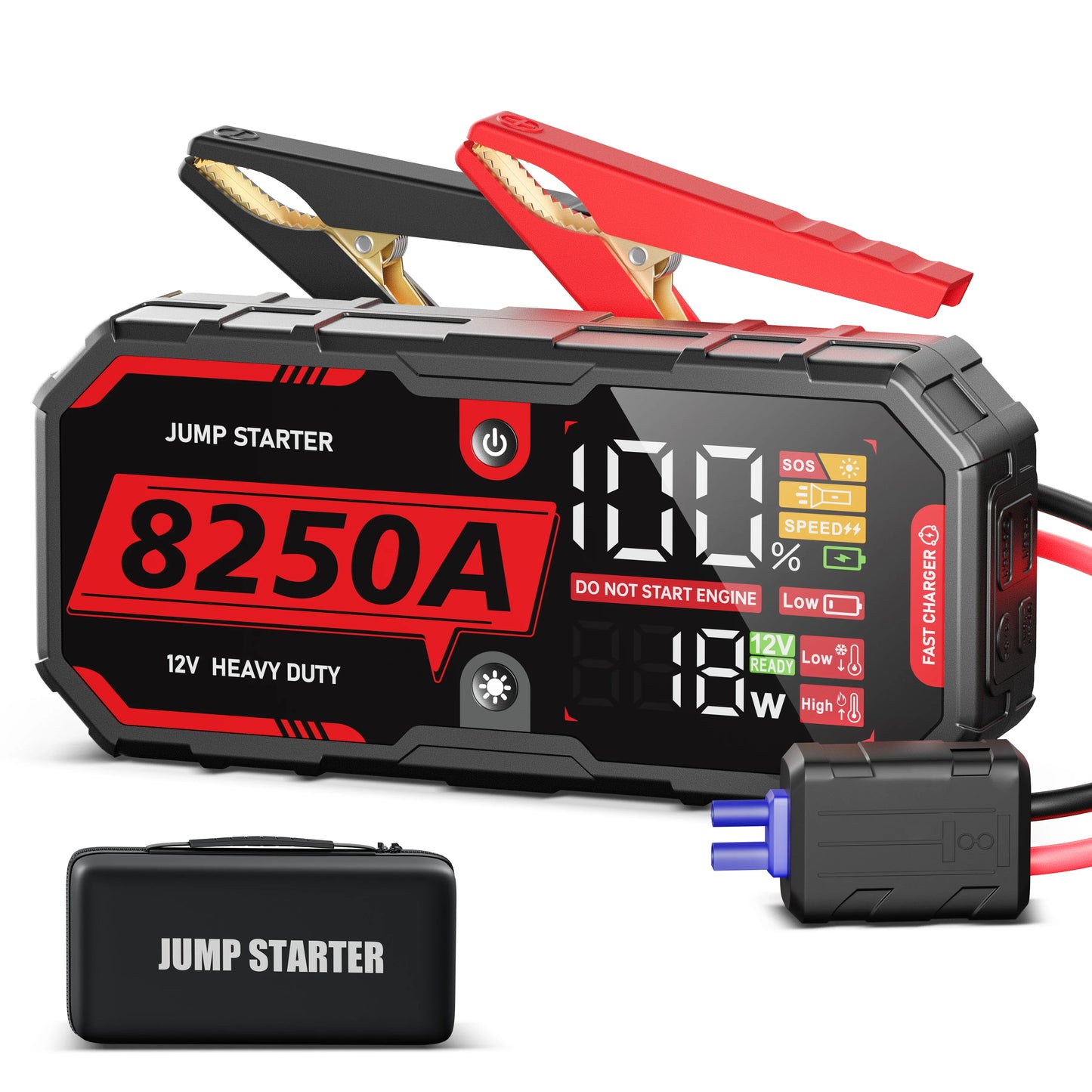 Démarreur de saut de batterie de voiture 8250A 12V Pro, Booster Portable PD65w 26000mAh, 13l, pour dispositif de démarrage d'urgence