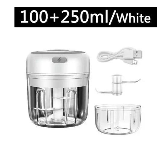 100/250mL Mini Electric Garlic Chopper Vegetable Chili Meat Ginger Masher Machine Sturdy Durable USB Charging Blenders Kitchen