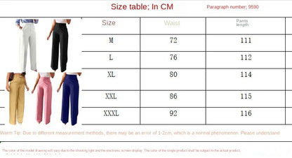 New Commuting High Waist Hanging Straight Leg Wide Leg Casual Formal Women's Pants