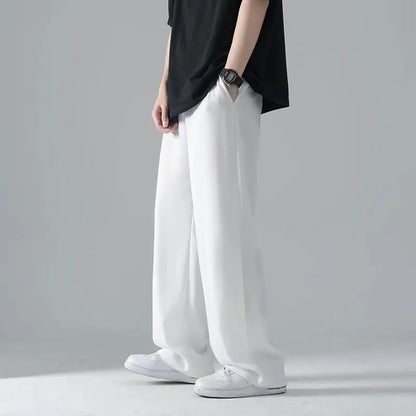 Light mature style autumn and winter new men's wide cut drape straight leg pants