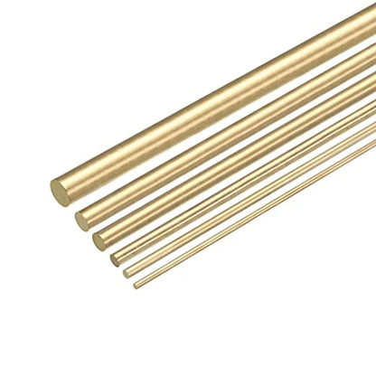 1-10pcs diameter 1.6 to 16mm brass round bars are hard and non-bending for DIY handle material round wire tube model making