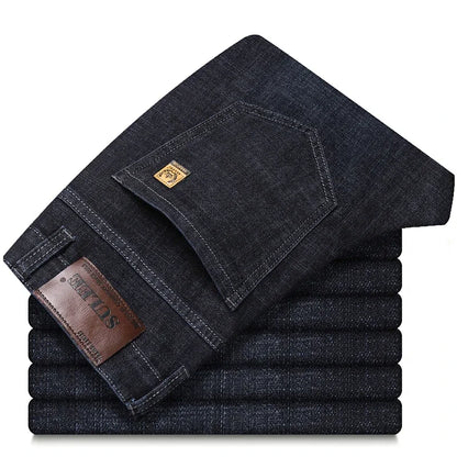 2024 New Straight Baggy Jeans Ultra-thin Comfortable Business Male Trousers Casual Blue Black Classic Denim Pants