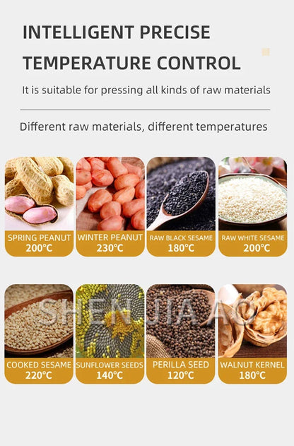 X8S New Upgraded Intelligent Temperature Control Oil Press Stainless Steel Cold Press Flaxseed Peanut Coconut Meat Oil Press