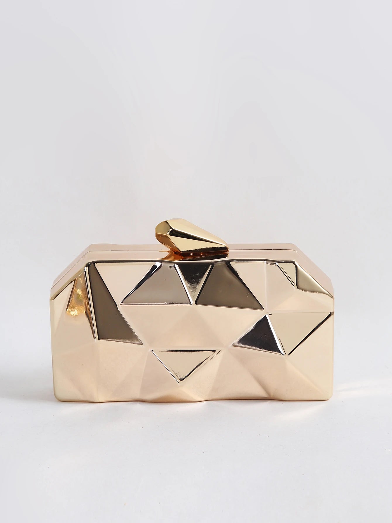 Womens Geometric Metal Evening Clutch Purse For Wedding Fashion Small Evening Shoulder Bags Box Clutch Bags For Lady Party Weddi