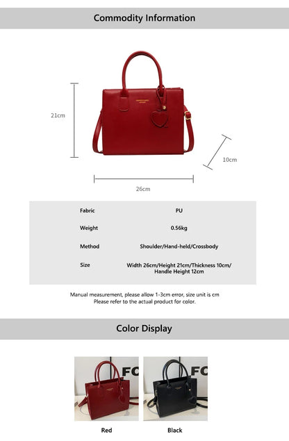 Fashionable Lightweight Solid Color Luxury Crossbody Bag Versatile Shoulder Bag Large Capacity Handheld Tote Bag For Women