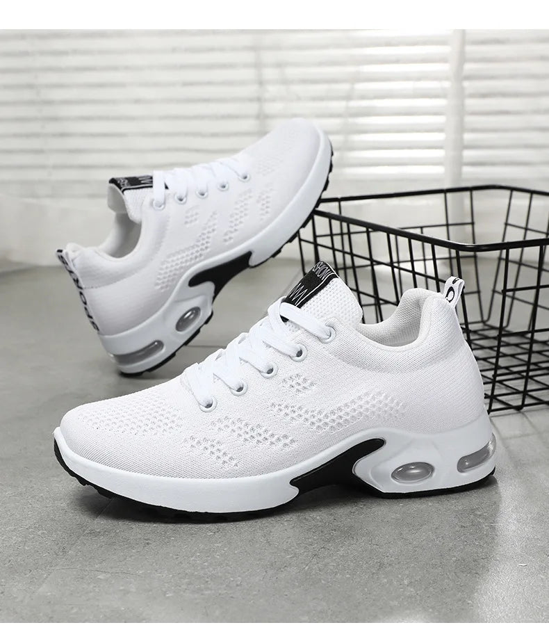 2025 New Style Women's Shoes Korean Style Casual Air Cushion Breathable Soft Bottom Sports Shoes for Women