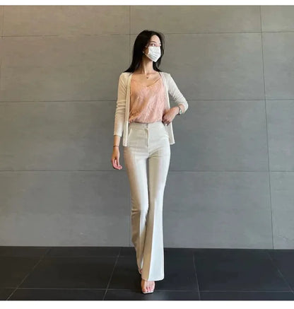 WOMENGAGA Fashion Sexy Pants Korea Slim High Waist Sexy Slightly Slim Casual Pants For Women Elegant And Mature Women D45B