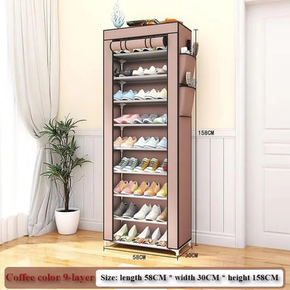 Multi Functional Home Shoe Rack Multi Layer Nail Free Installation Storage Cabinet Waterproof Windproof and Thickened Shoe Rack