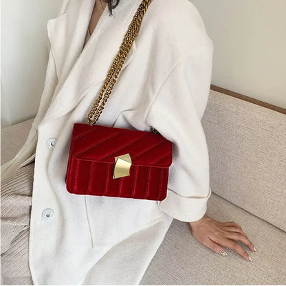 Luxury Women Handbag High Quality Velvet Mini Small Shoulder Bag Party Evening Clutch Fashion Flap Crossbody Tote Female Packag