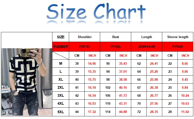 Y2K Summer New Mens Slim Vintage Short Sleeve T Shirt Striped Print O Collared Graphic T Shirts For Men Darts Camiseta Masculina