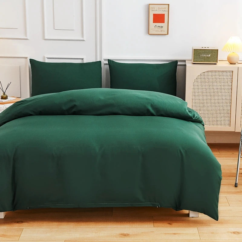 3/4PCS of Pure Green color simplicity bedding set,bedroom Bed sheet Duvet Cover Pillowcase bed set,King Queen Full Single