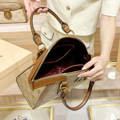 Light Luxury Brand Genuine Leather Women's Bag 2023 New High Capacity Designer Mom's Bag Women's One Shoulder Handheld Briefcase