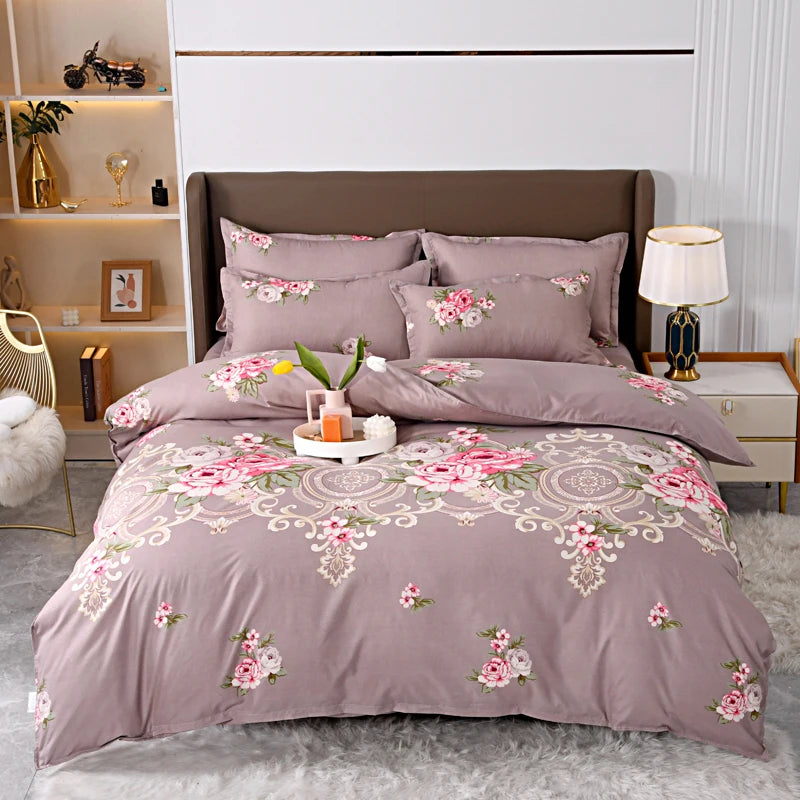 Solstice Bedding Set Duvet Cover Pillowcase Bed Linens Set Green Flowers Quilt Cover Beds Flat Sheet Twin Full Queen King Size