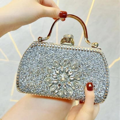 Women's Dinner Wedding Bag Studded Diamond Shoulder Crossbody Sequin Clutch Bag