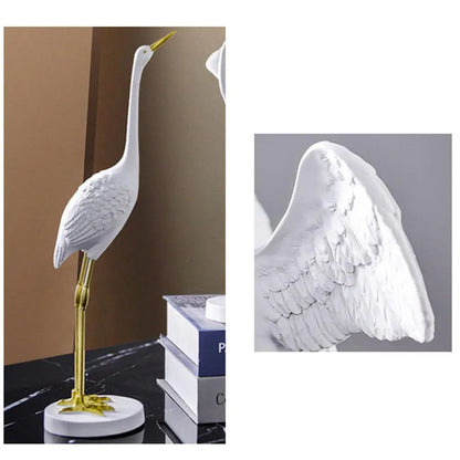 Modern Resin Crane Indoor Sculptures and Statues, Wedding Decoration Art Decor for Friends Coffee House