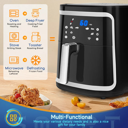 7L Smart Oil Free Air Fryer LED Touch Screen 7 Preset + Keep Warm Manual Mode Removable Non-stick Basket Wifi Connection BPA Free 1900W