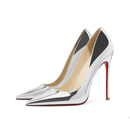 shoes woman 2024 trend luxury Shoes for Women Leather pointed toe Pumps Red Bottoms Shiny Elegant Prom High Heels Party Shoes