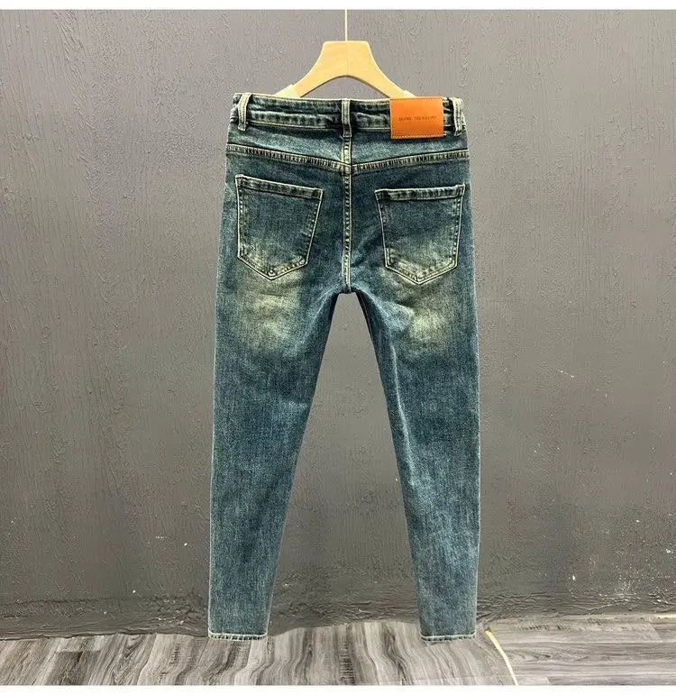 Spring Autumn Casual Slim Denim Jeans for Men Fashion Pants Men's Luxury Mens Designer Clothes Washed Trousers Streetwear Pants